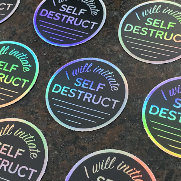 I Will Initiate Self Destruct Sticker | Crumby Pins